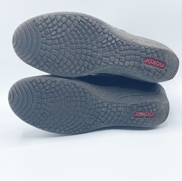 Rieker Faux Fur Wedge Black Booties Size 8 - Picture 10 of 14